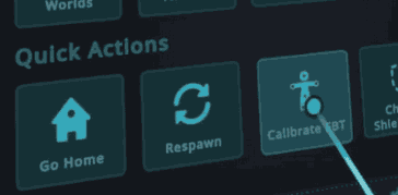 &ldquo;Calibrate FBT&rdquo; button in VRChat Quick Actions menu